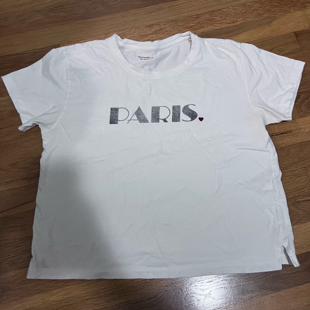 Abercrombie & Fitch White Paris Graphic T-Shirt